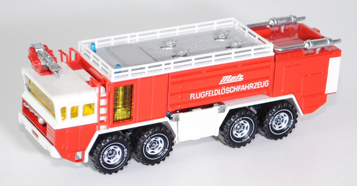 Faun Flugfeldlöschfahrzeug, verkehrsrot/cremeweiß, Metz / FLUGFELDLÖSCHFAHRZEUG, FEUERWEHR / NOTRUF 