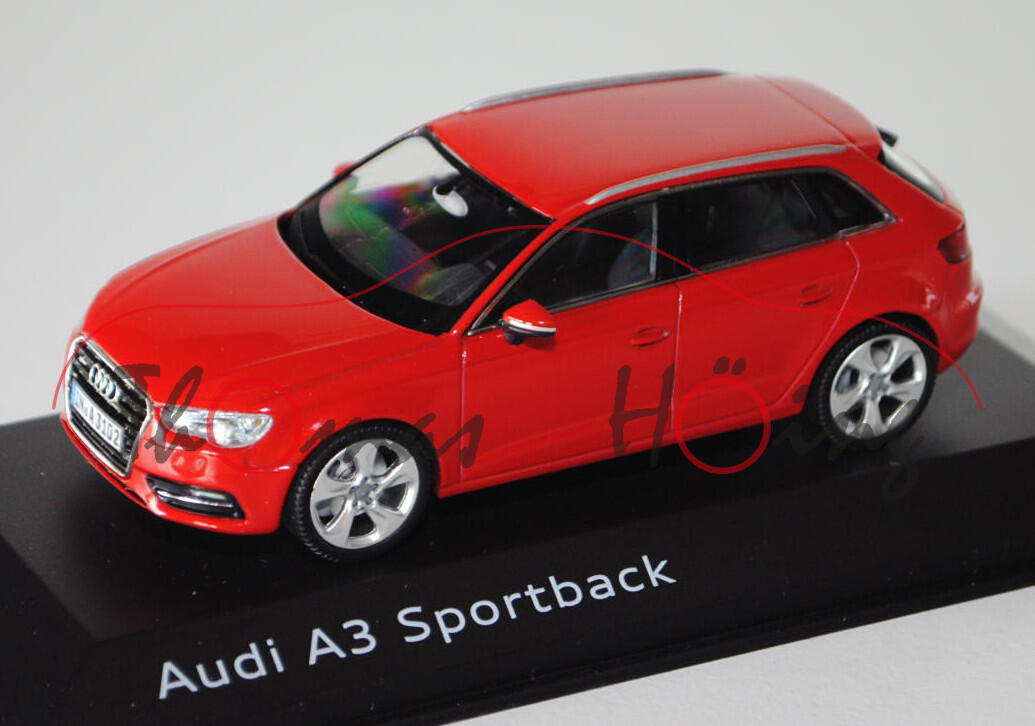 Audi A3 Sportback (Typ 8VA), Modell 2013-, misanorot, Schuco, 1:43, Werbeschachtel