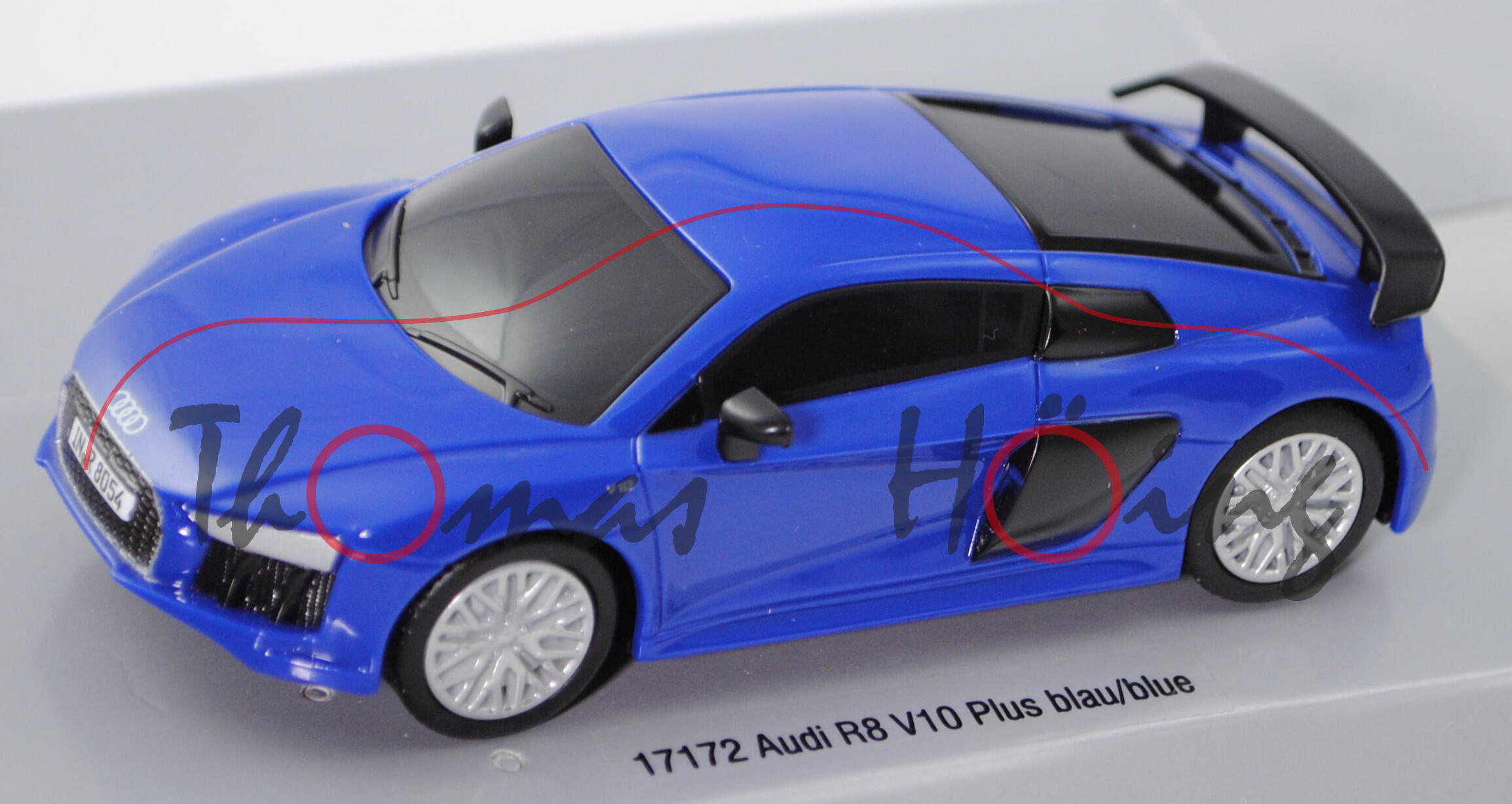 Audi R8 V10 plus (Typ 4S, 2. Generation, Modell 2015-), ultramarinblau, Pull Back Action (Rückziehmo