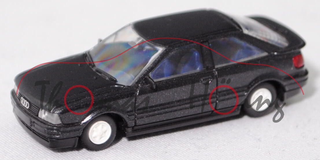 Audi Coupé quattro 20V (B3, Typ 89C, Mod. 88-91), schwarzmetallic (satinschwarz), Rietze, 1:87, mb