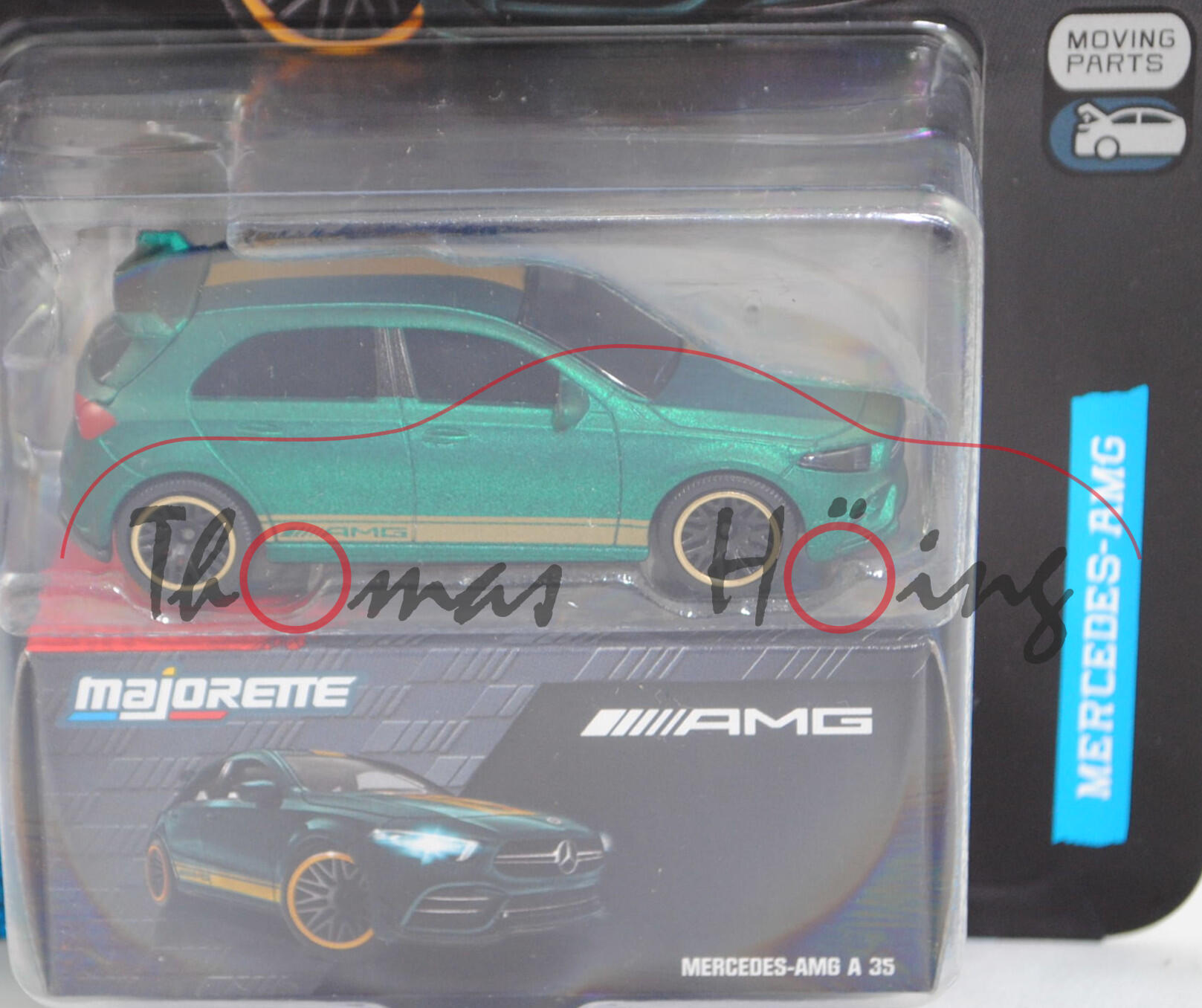 Mercedes-AMG A 35 4Matic (W 177, Modell 2018-2022) (Nr. 232H), matt hell-moosgrünmetallic, majorette, 1:59, Blister (MERCEDES-AMG DELUXE CARS)
