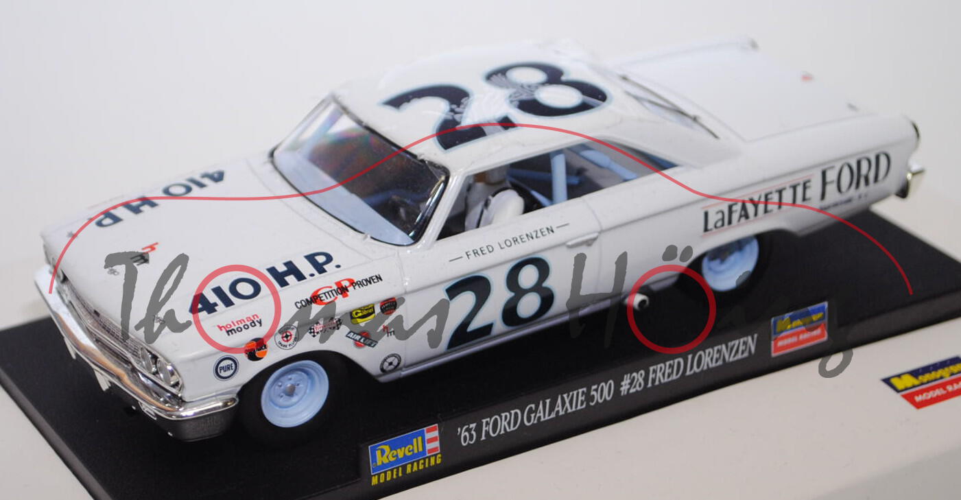 Ford Galaxie 500 (2. Generation), Modell 1960-1964, Baujahr 1963, reinweiß, NASCAR Grand National Se