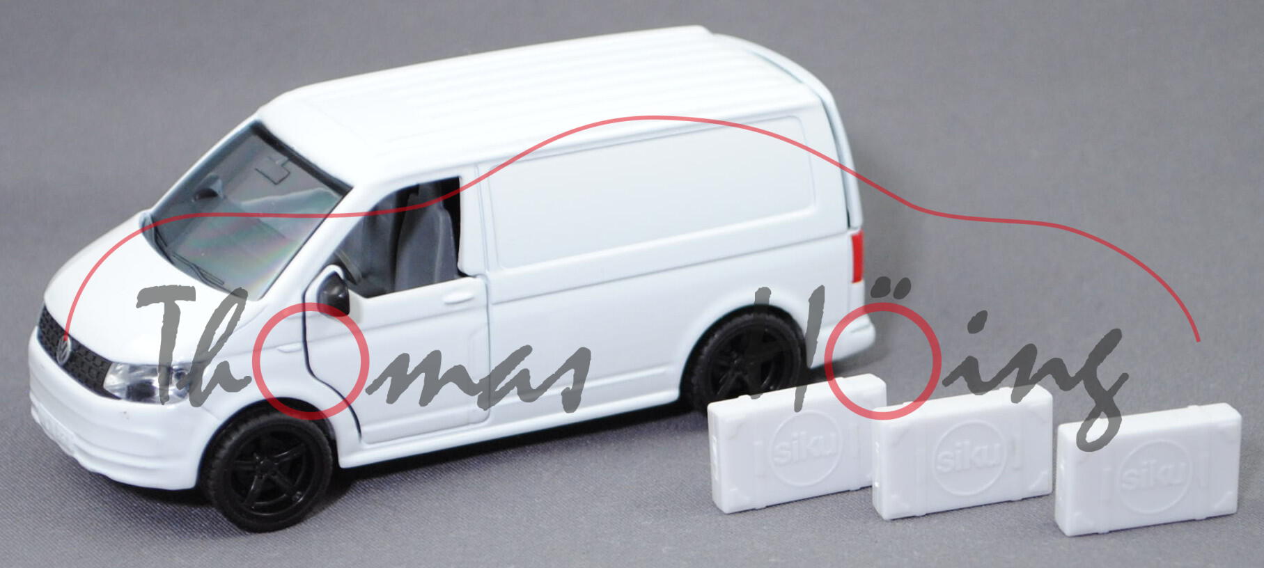 00401 VW T6 Transporter Kastenwagen (Typ 7H, 2. Fl. 15, Mod. 15-19), weiß, SIKU 1:50, L17mpK Limited