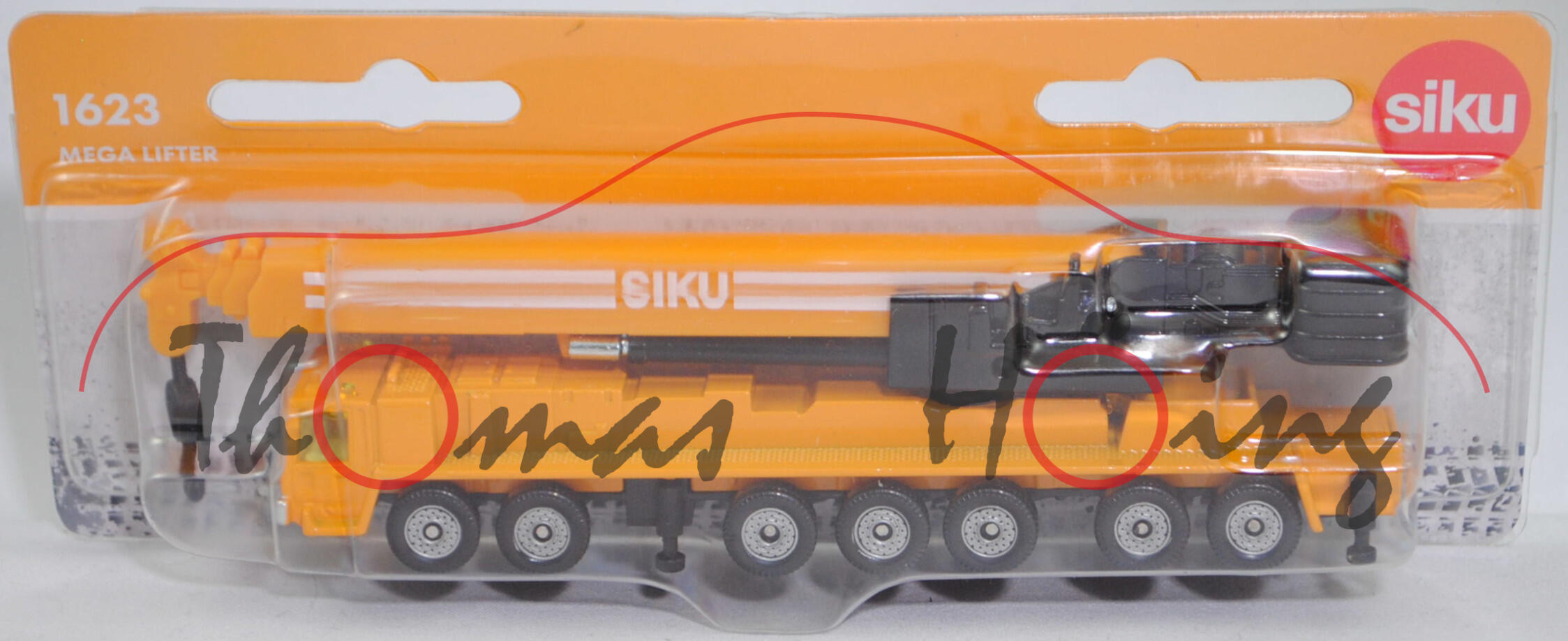 00008 MEGA LIFTER LIEBHERR LTM 1400 Mobilkran mit Teleskopausleger, maisgelb/schwarz, SIKU (4,5 mm hoch), C36, SIKU SUPER, 1:117, P29f