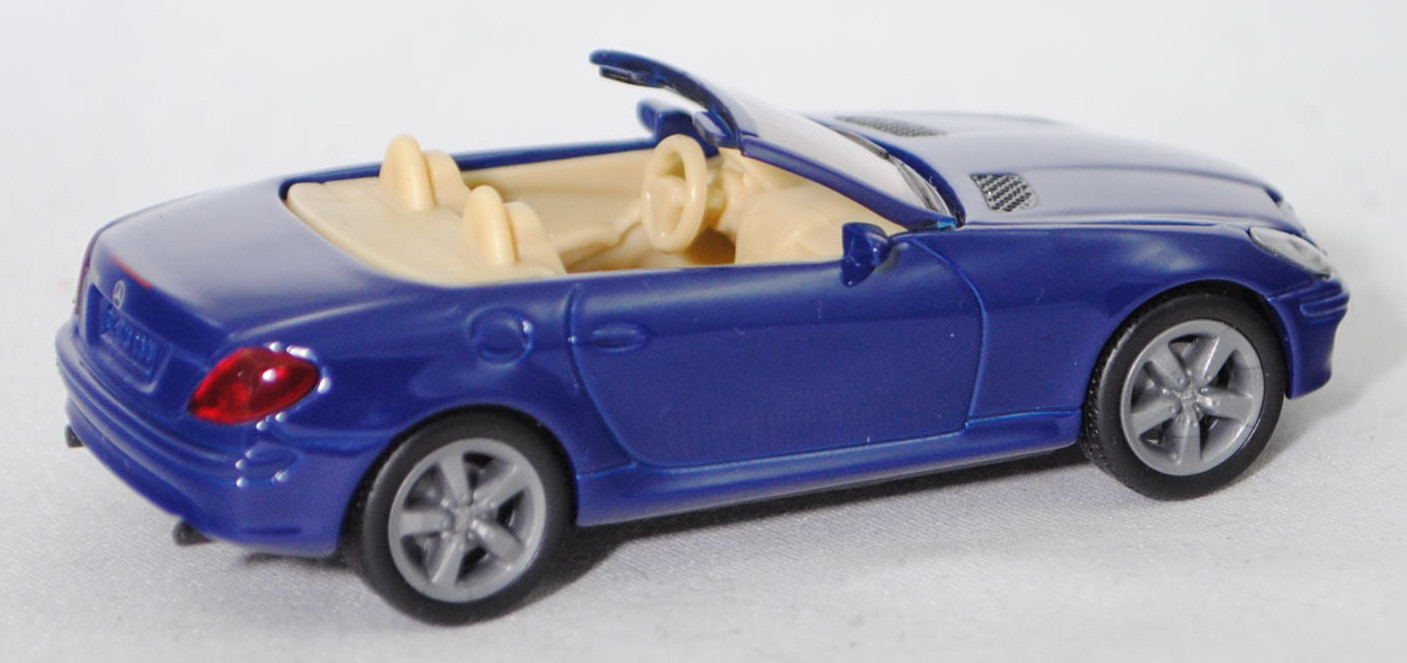 00002 Mercedes-Benz SLK 350 (interne Baureihenbezeichnung R 171, Vor-MoPf, Modell 2004-2008), hell-kobaltblau, innen elfenbein/schwarz, Bpr. 1002, SIKU SUPER, 1:55, m