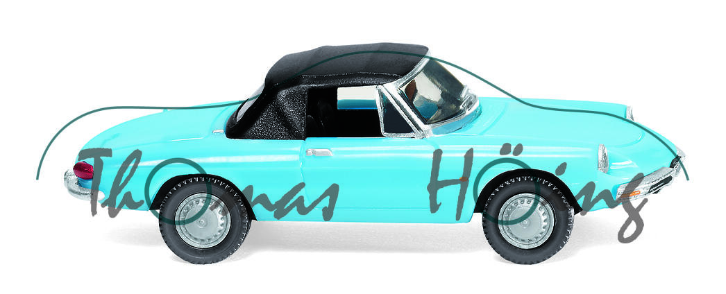 Alfa Romeo Spider (1. Generation, Baureihe 105/115, Modell 1966-1969), hellblau, Wiking, 1:87, mb