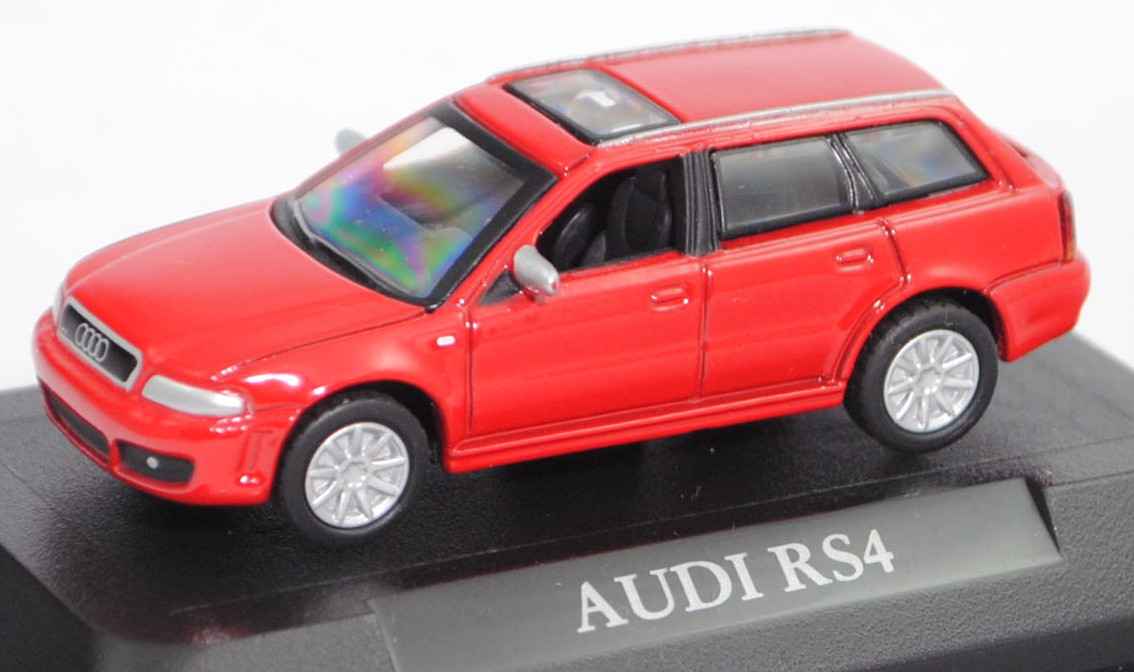 Audi RS 4 (Baureihe B5 Facelift, Typ 8D5, Mod. 99-01), misanorot, Heckscheibe weg, Schuco, 1:72, mb