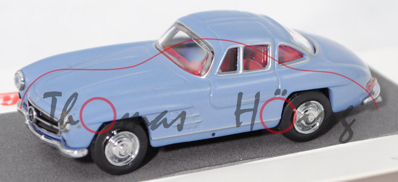 Mercedes-Benz 300 SL (Baureihe W 198, Modell 1954-1957), taubenblau, Schuco EDITION, 1:64, mb