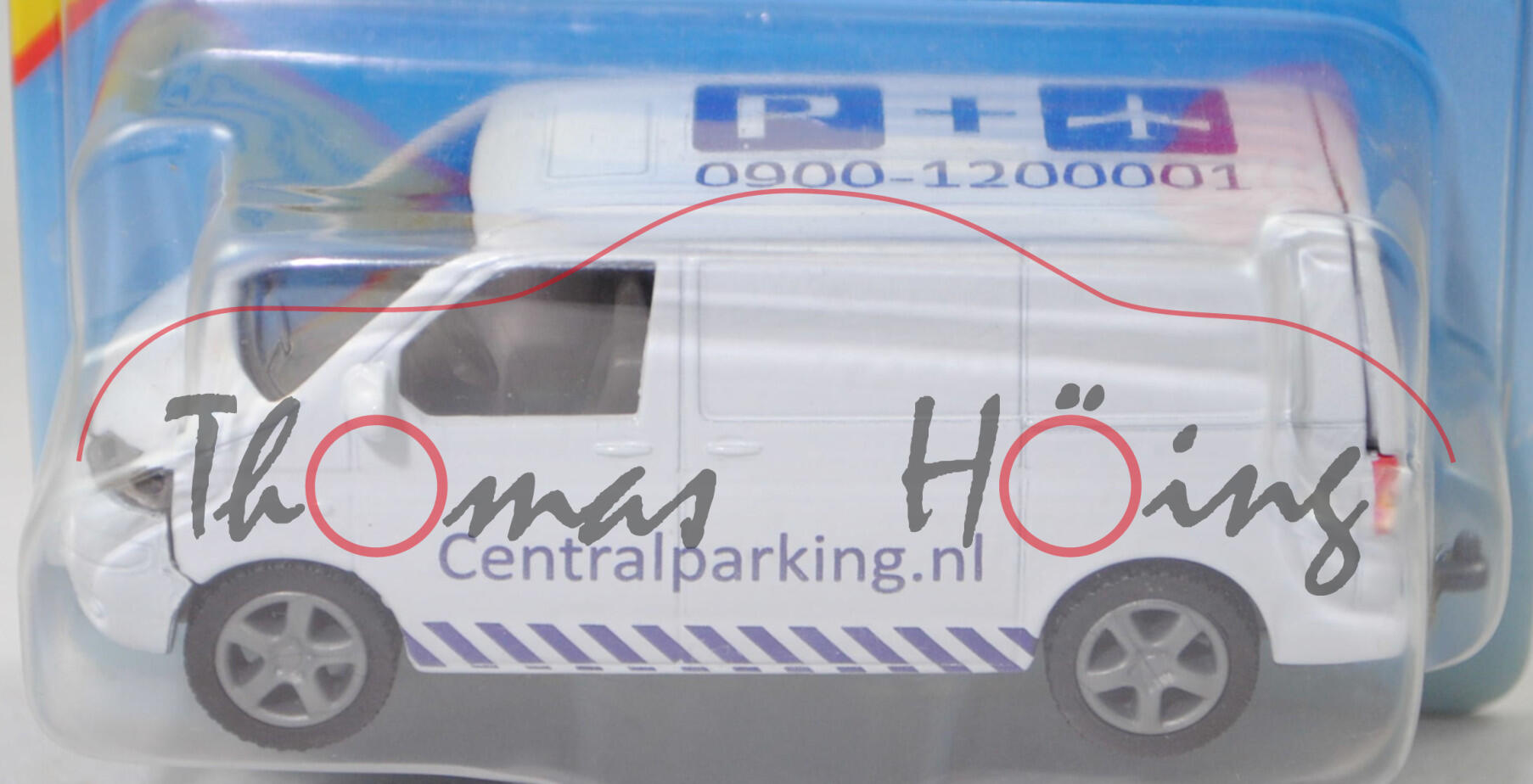 00423 Centralparking VW T5.1 Transporter (Modell 2003-2009), reinweiß, Centralparking.nl, SIKU, P29b