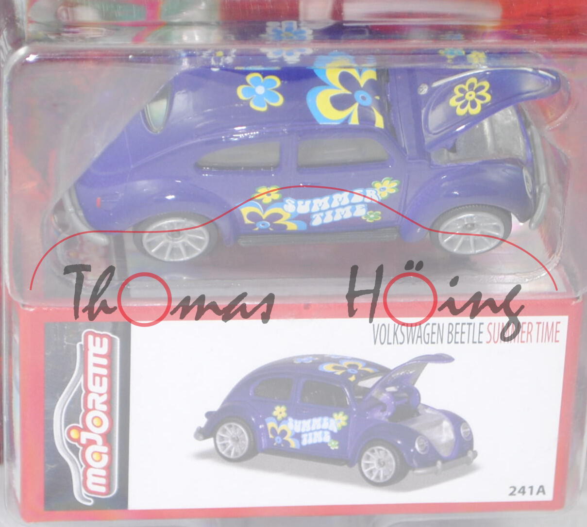 VW Beetle / Käfer Standardlimousine (Typ 11, Mod. 53-57) Summertime, violett, majorette, 1:64, mb