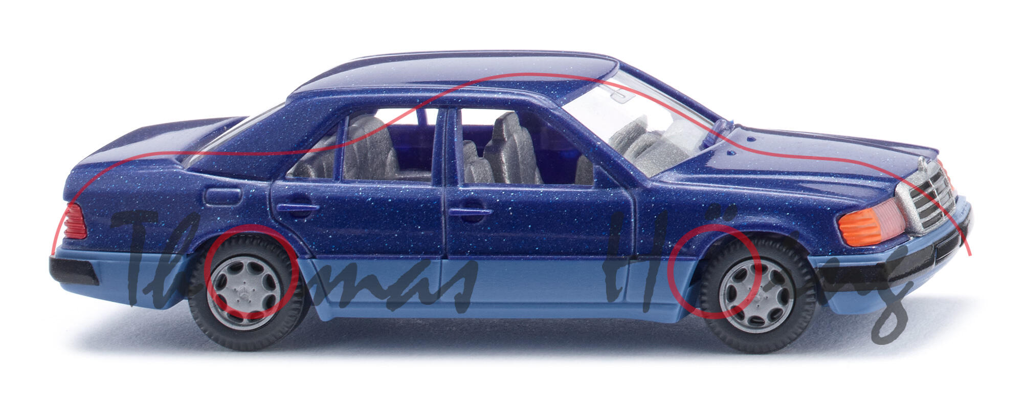 Mercedes-Benz 260 E (1. Generation E-Klasse, W 124, MoPf 1, Modell 1989-1992), blaumetallic, Wiking, 1:87, mb