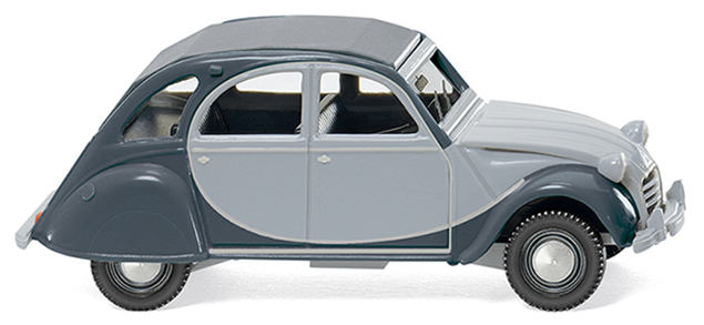 Citroen 2CV Charleston (Modell 1980-1990, Baujahr 1981), silbergrau/schiefergrau, Wiking, 1:87, mb