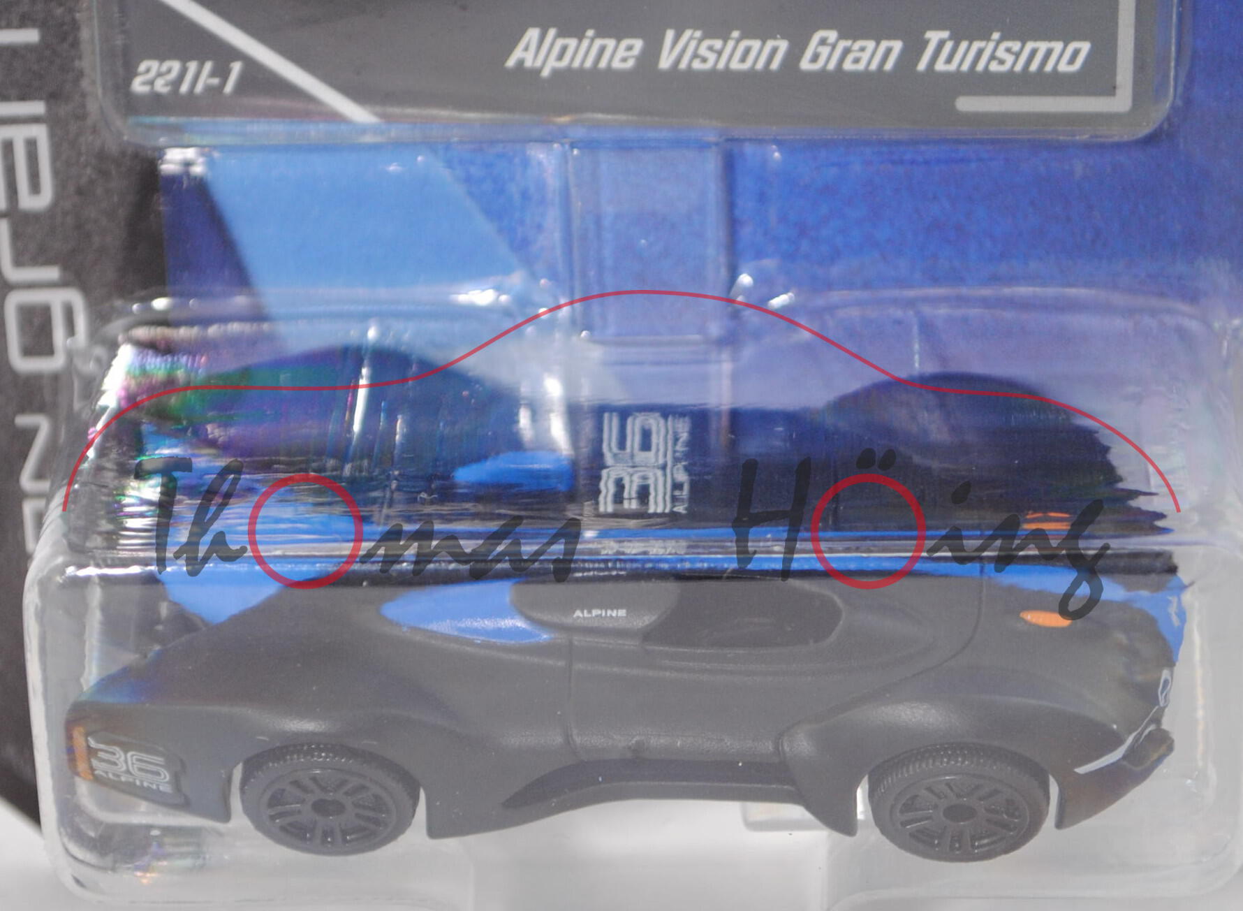 Alpine Vision Gran Turismo (Mod. 15), (Nr. 221 I), schwarz/blau, 36 / ALPINE, Nr. 221I-1, majorette