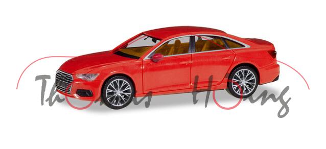 Audi A6 (Baureihe C8, Typ 4K, Modell 2018-), feuerrot (Lacknummer L9362), Herpa, 1:87, mb