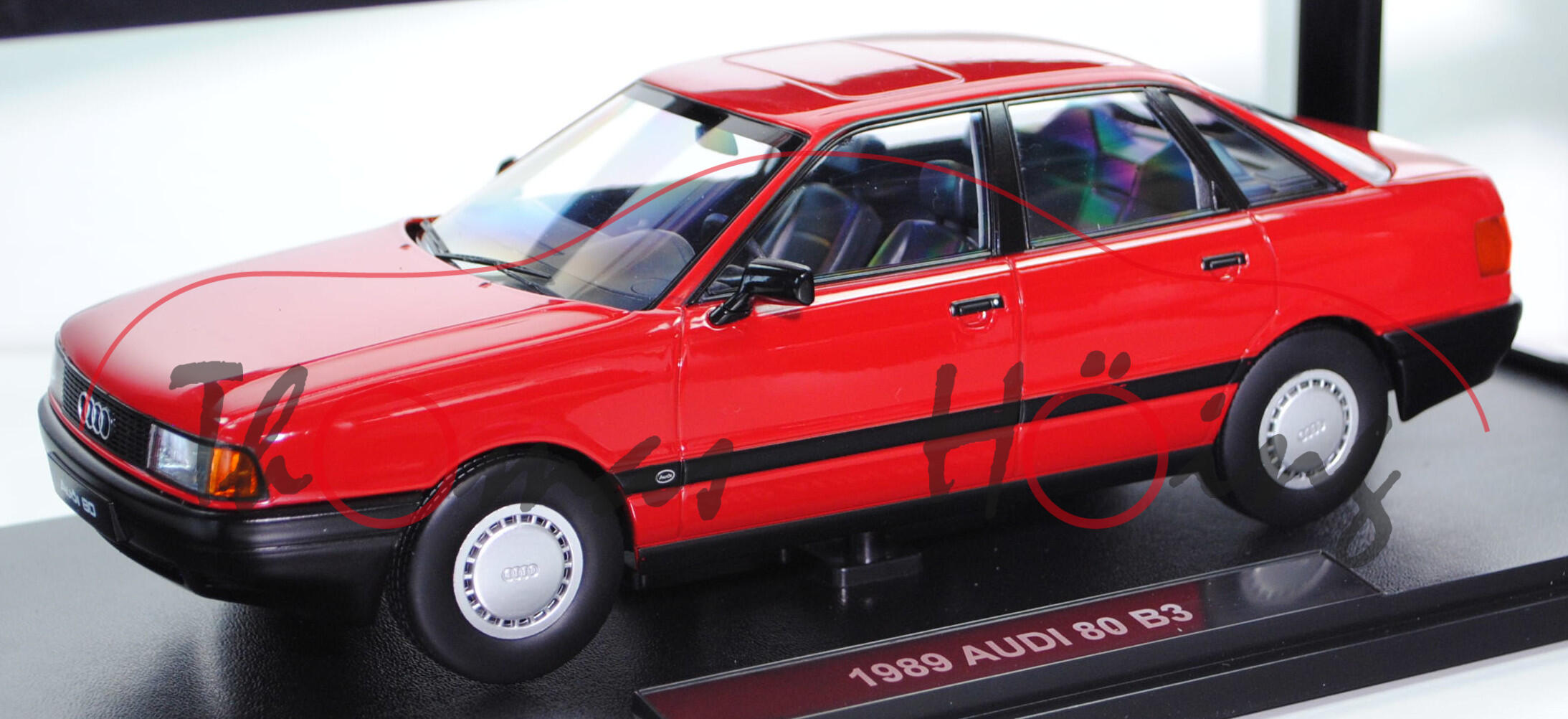 Audi 80 (3. Generation, Baureihe B3, Typ 89, Modell 1987-1991), tornadorot (LY3D), TRIPLE9, 1:18, mb