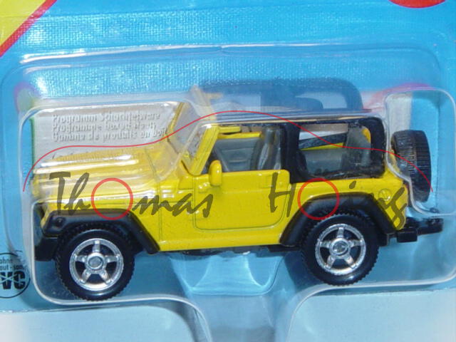 00001 Jeep Wrangler TJ 4.0 (Modell 1997-2006), verkehrsgelb/mattschwarz, innen basaltgrau, Lenkrad b