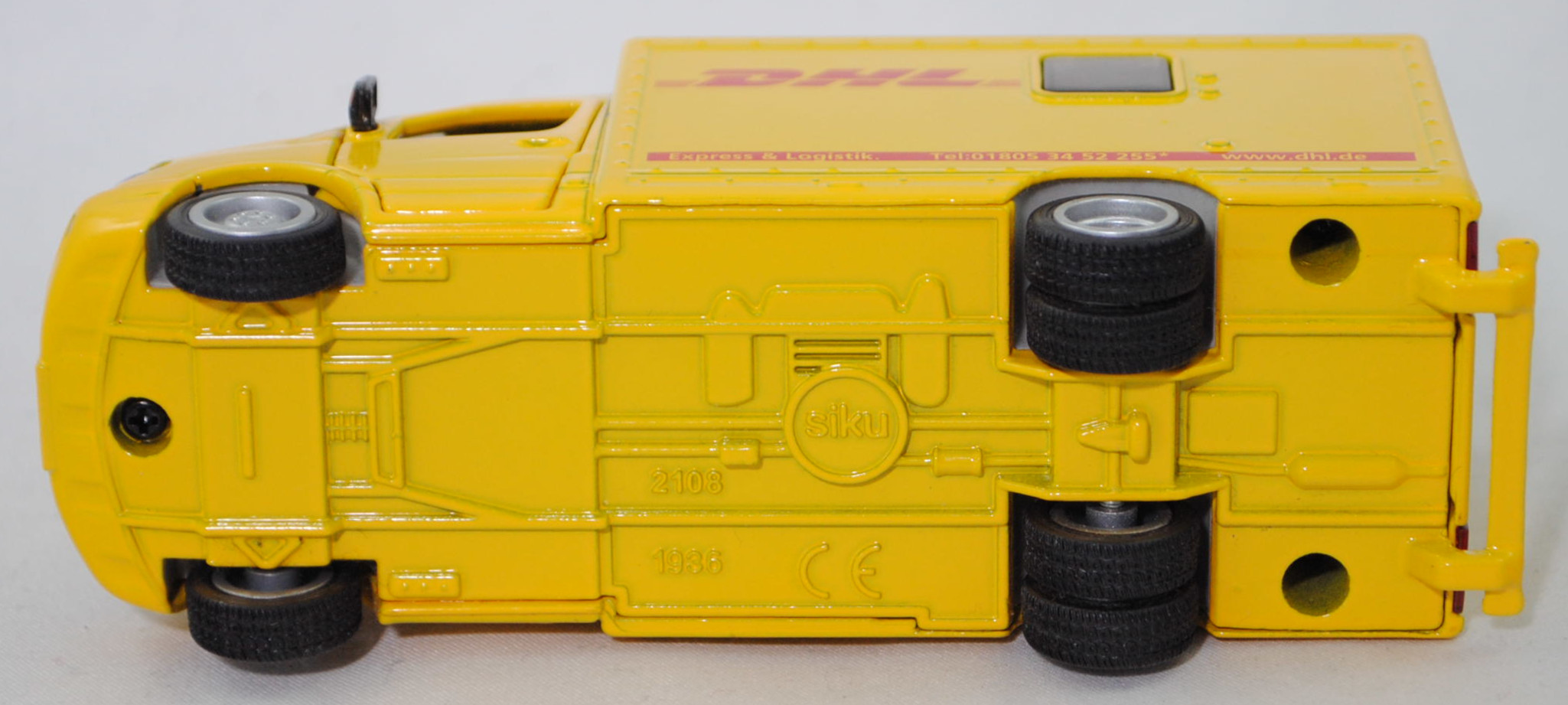 00000 Mercedes-Benz Sprinter II (2. Generation, W 906, Typ Standard, Vor-MoPf, Modell 2006-2009) Postwagen, verkehrsgelb, DHL, Bpr. 2108 / 1936, SIKU SUPER 1:50, L17mpK