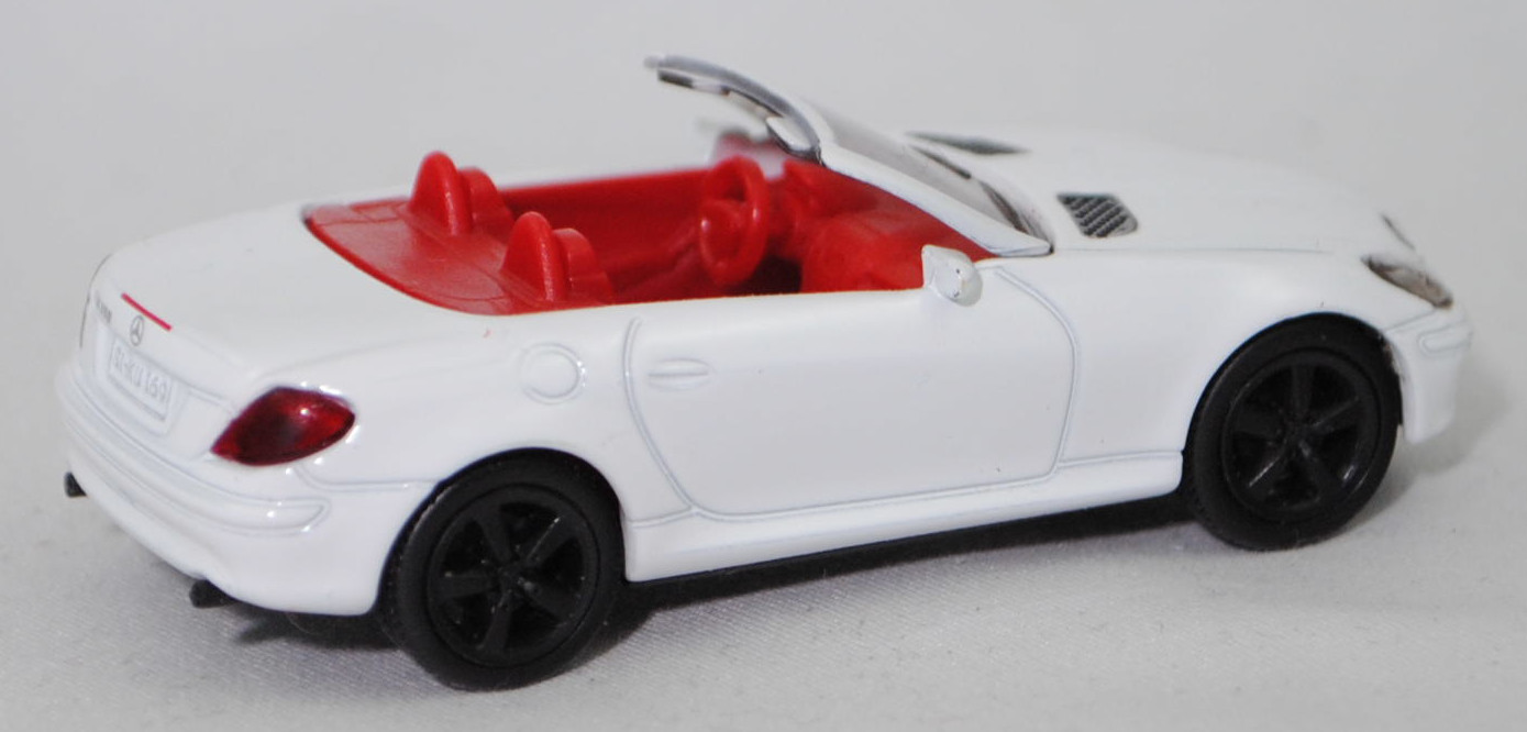 00011 Mercedes-Benz SLK 350 (interne Baureihenbezeichnung R 171, Vor-MoPf, Modell 2004-2008), reinweiß, innen rot/schwarz, Bpr. 1002, SIKU SUPER, 1:55, m