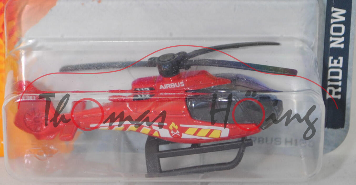 Airbus Helicopters H130 (Modell 2014-), Rumpf karminrot, Druck 112 / AIRBUS auf den Seiten, majorette, 1:160, Blister (STREET CARS RIDE NOW)