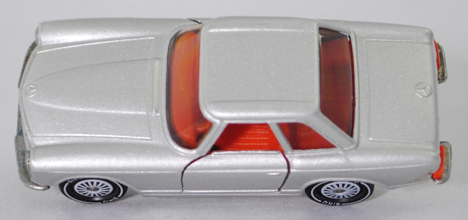 00007 Mercedes-Benz 280 SL (W 113, Pagode, Modell 1968-1971) mit Hardtop (Coupédach), silber, Bpr. V 302 / 1017, W-Germ, Verglasung rauch, R11 gerillt, SIKU SUPER, 1:60, m-