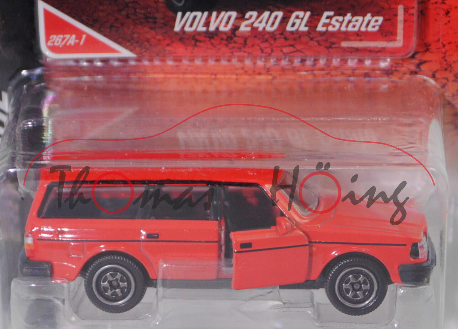 Volvo 240 GL Kombi 2.3 (1. Generation, Baureihe Serie 2, Typ P245, Modell 1983-1989), hell-blutorange, Nr. 267A-1, majorette, 1:59, Blister
