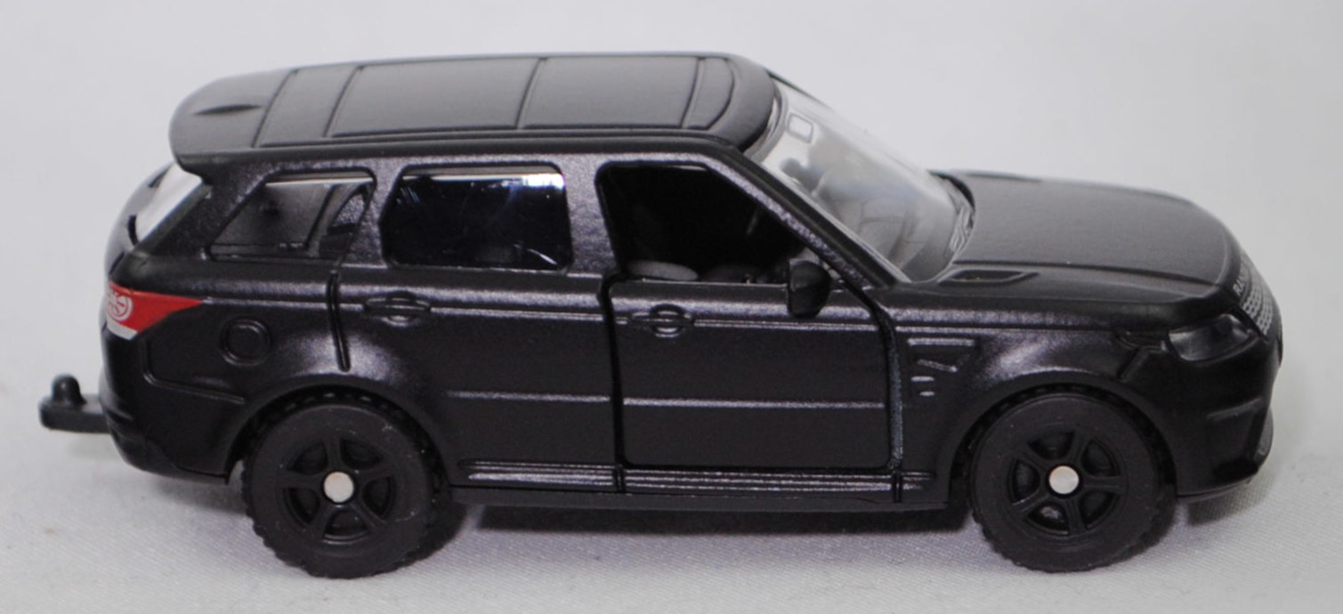 00000 Range Rover Sport SVR (2. Generation Range Rover Sport, interne Baureihenbezeichnung L494, Vorfacelift, Modell 2014-2017), schwarz, SIKU SUPER, 1:63, P29f