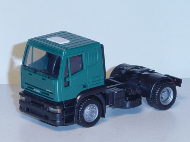 Iveco turbo Sattelzugmaschine, hell-blaugrün/schwarz, Herpa, 1:87, mb