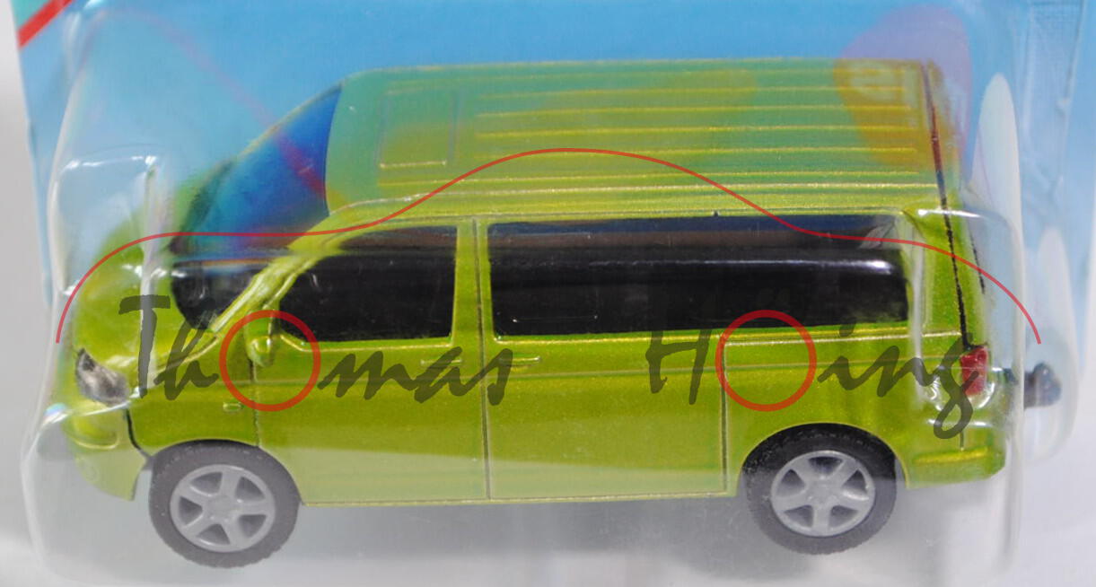 00003 VW T5 Multivan (Typ 7H, Modell 2003-2009), hell-gelbgrünmetallic, innen schwarz, Lenkrad schwa