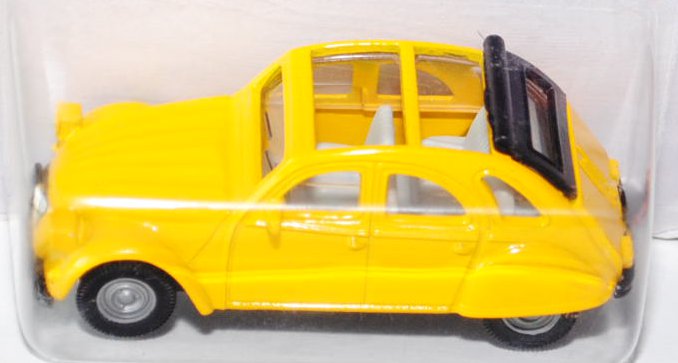 00000 Citroen 2CV 6 (Modell 1975-1990), kadmiumgelb, innen achatgrau, Lenkrad schwarz, Bpr. 1032, C1