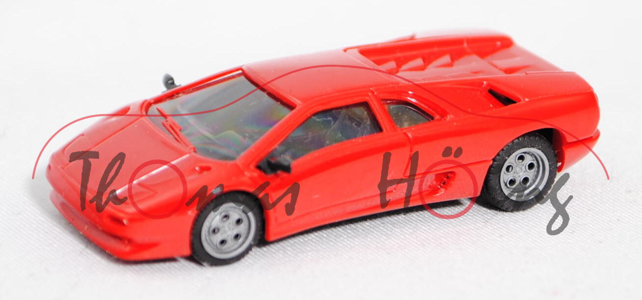 Lamborghini Diablo (Modell 1990-1998), dunkel-verkehrsrot, Motorhaube zu öffnen, Herpa HIGH TECH, 1: