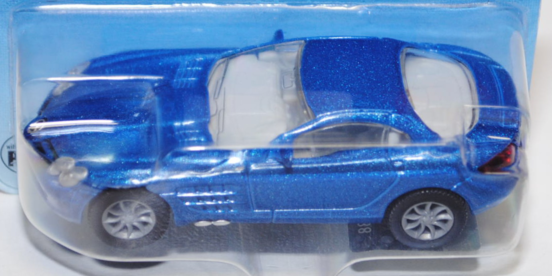 00002 Mercedes-Benz SLR McLaren (Baureihe C199), Modell 2004-2009, verkehrsblaumetallic, innen reinw