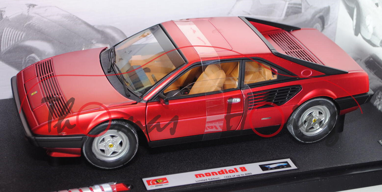 Ferrari Mondial 8 (1. Generation), Modell 1980-1982, rubinrotmetallic, ELITE, 1:18, mb (Limited Edit