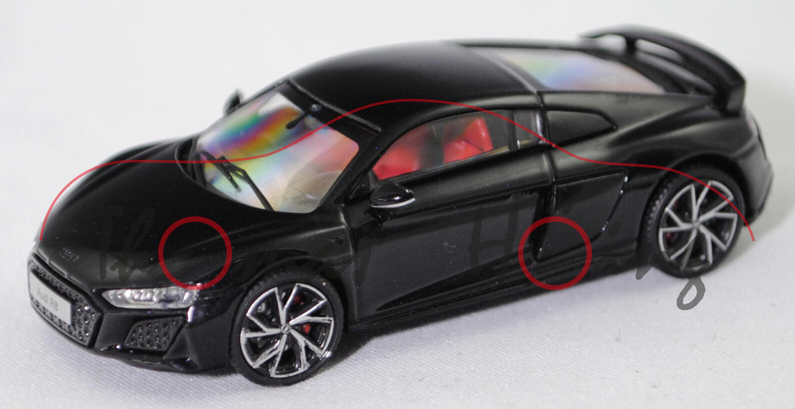 Audi R8 Coupé V10 performance (2019-2020) / performance quattro (2020-2024) (4S, Facelift 2019, Modell 2019-2024), mythosschwarz metallic (LY9T), KENGFAI, 1:64, PC-Box