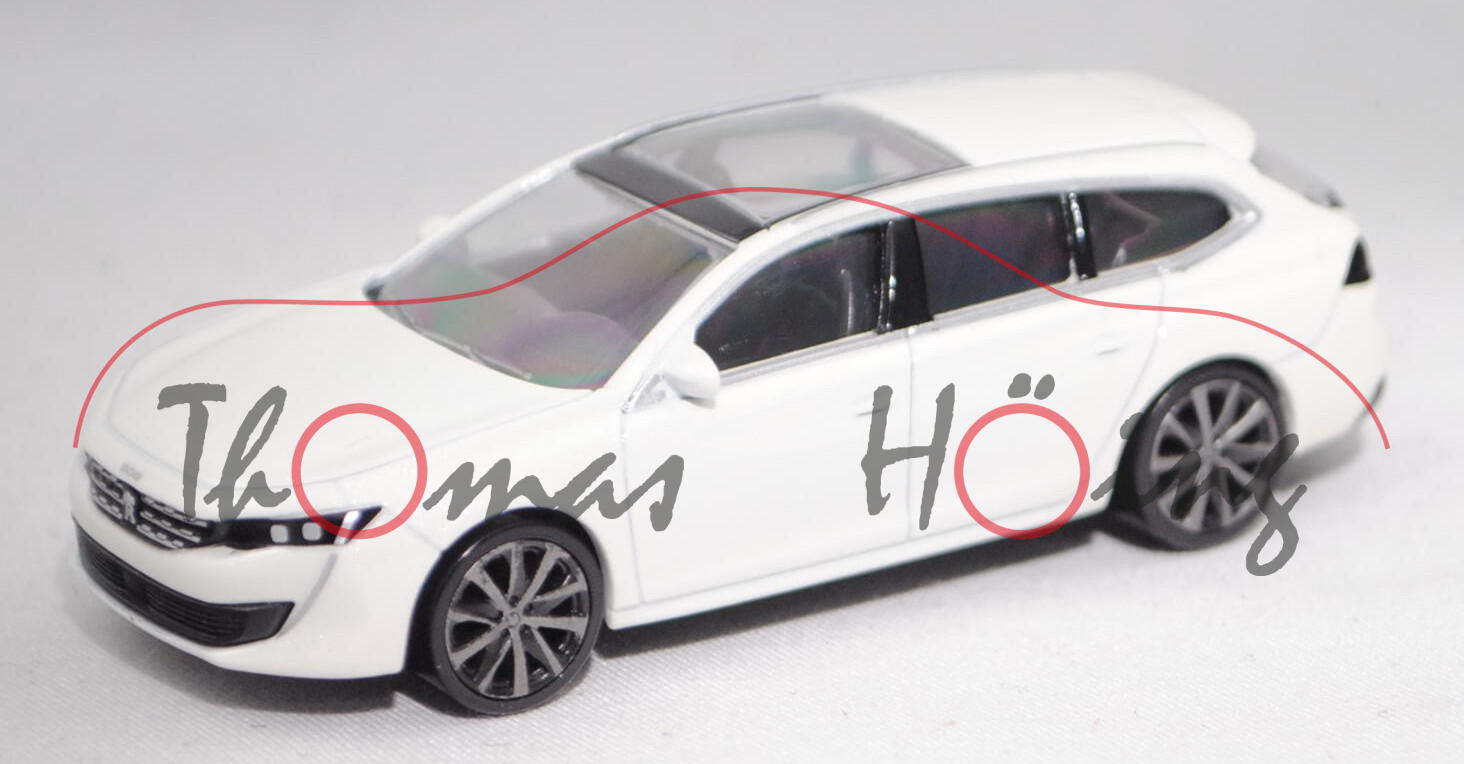 Peugeot 508 II sw (2. Generation, Modell 2019-), metallic perlmutt weiß, ca. 1:64, Norev, mb