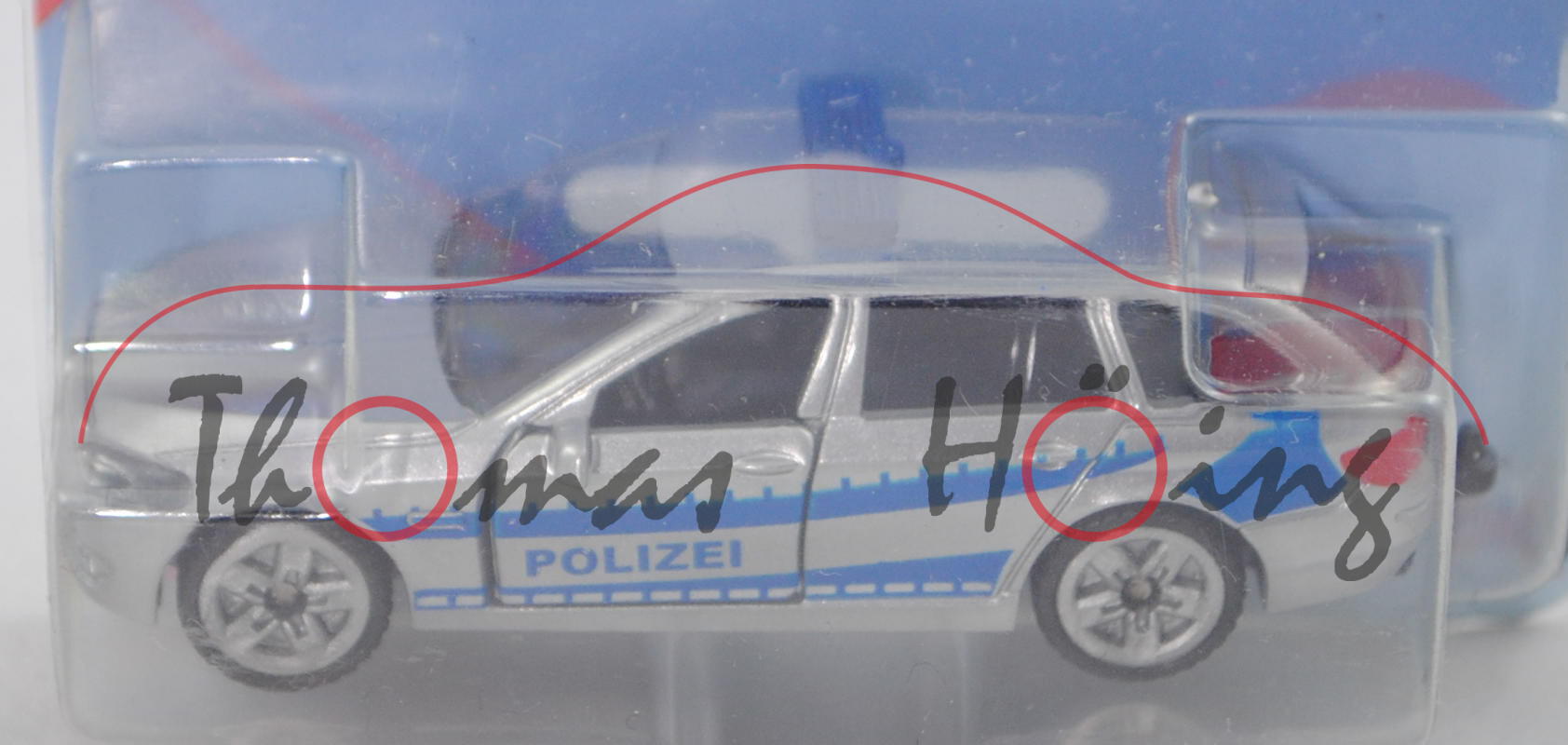 00004 BMW 520i Touring (Typ F11, Modell 2013-) Streifenwagen, silber, POLIZEI, HL rot bedruckt, P29e