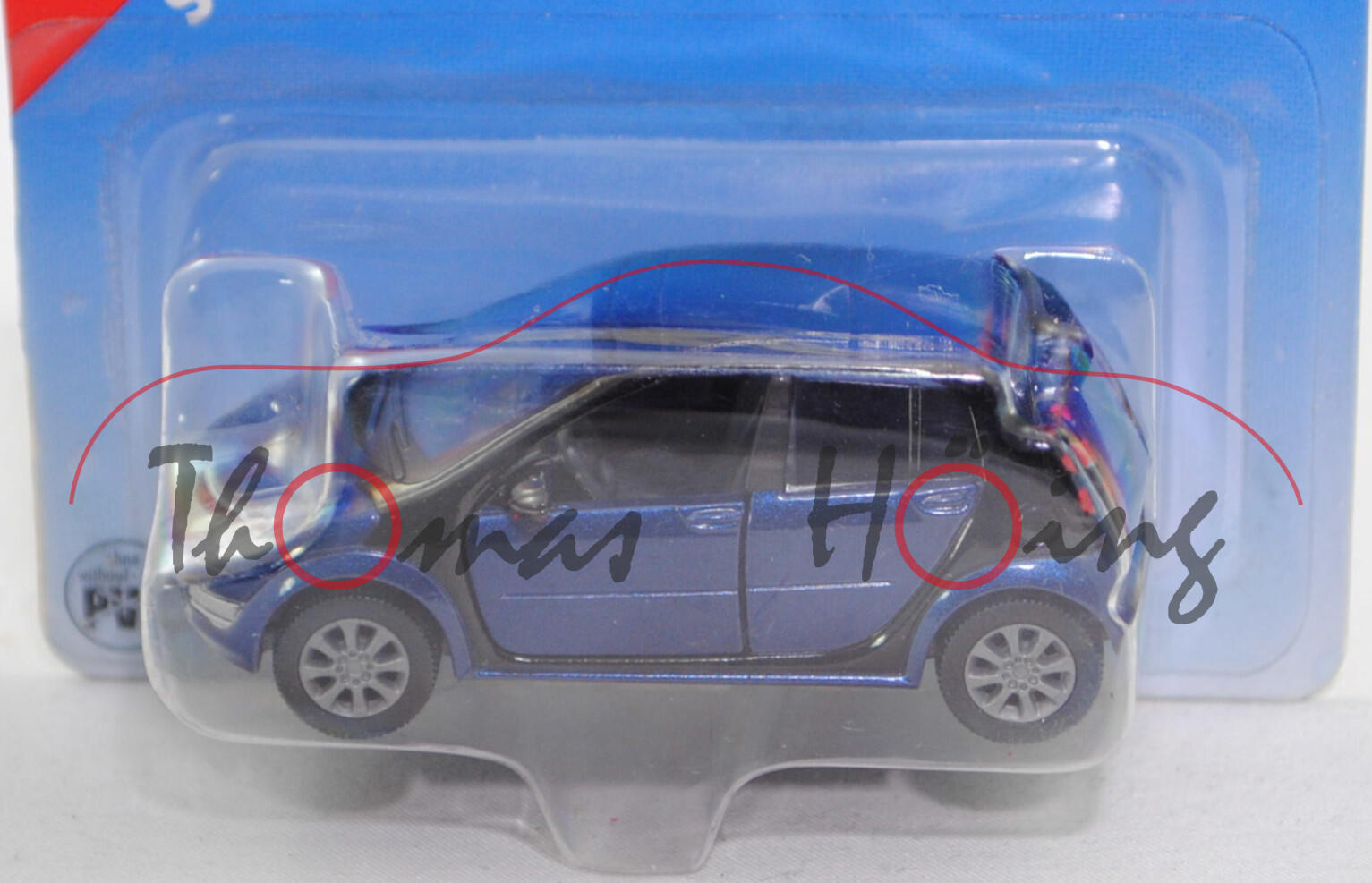 00403 smart forfour 1.5 passion (W 454, Modell 2004-2006), violettblaumetallic/schwarz, SIKU SUPER, 1:55, P28b (Schachtel nicht original zu dem Modell)