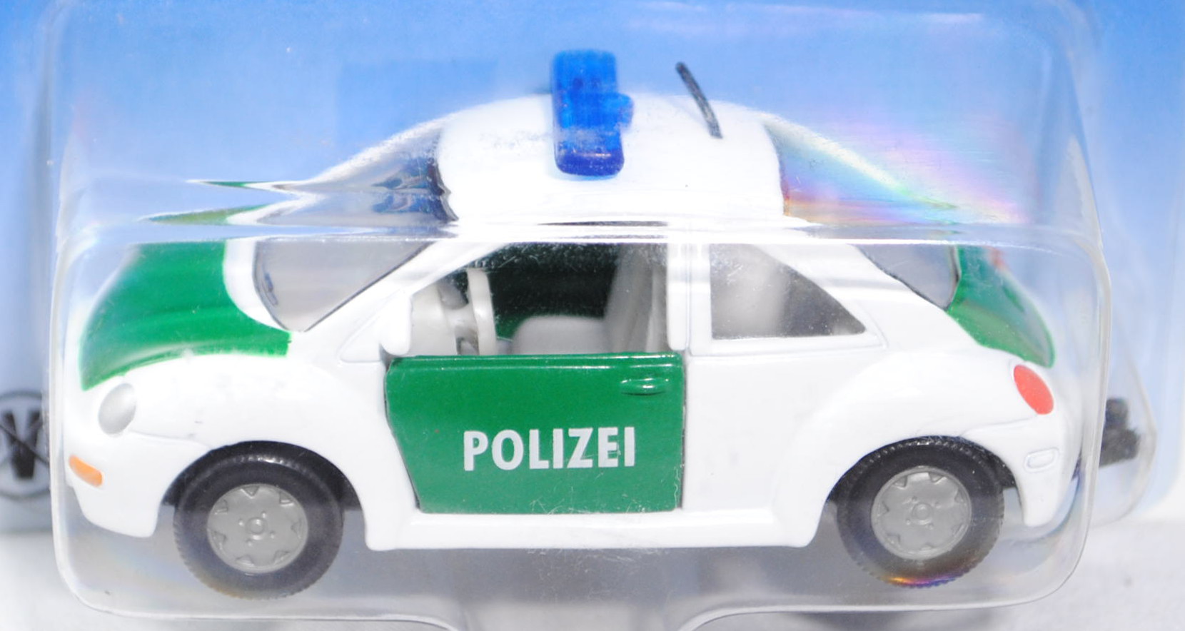 00001 VW New Beetle 2.0 (Typ 9C, Modell 1998-2001) Polizei, reinweiß/hell-moosgrün, innen lichtgrau,