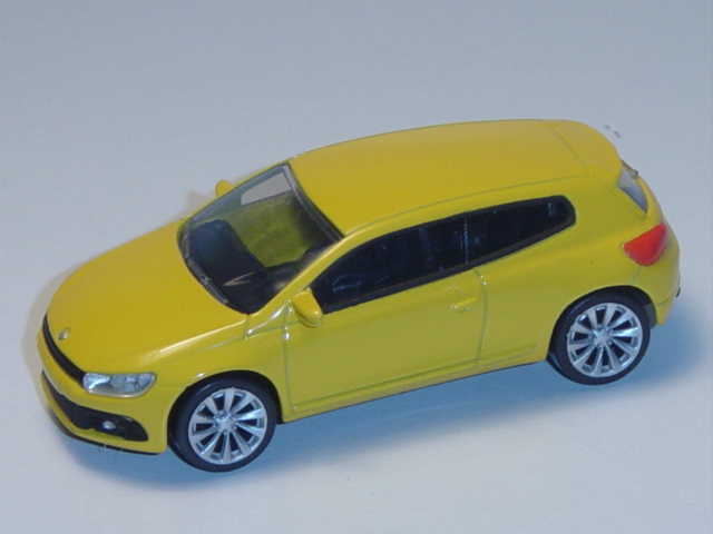 VW Scirocco, sonnengelb, 1:50, Norev, Werbeschachtel