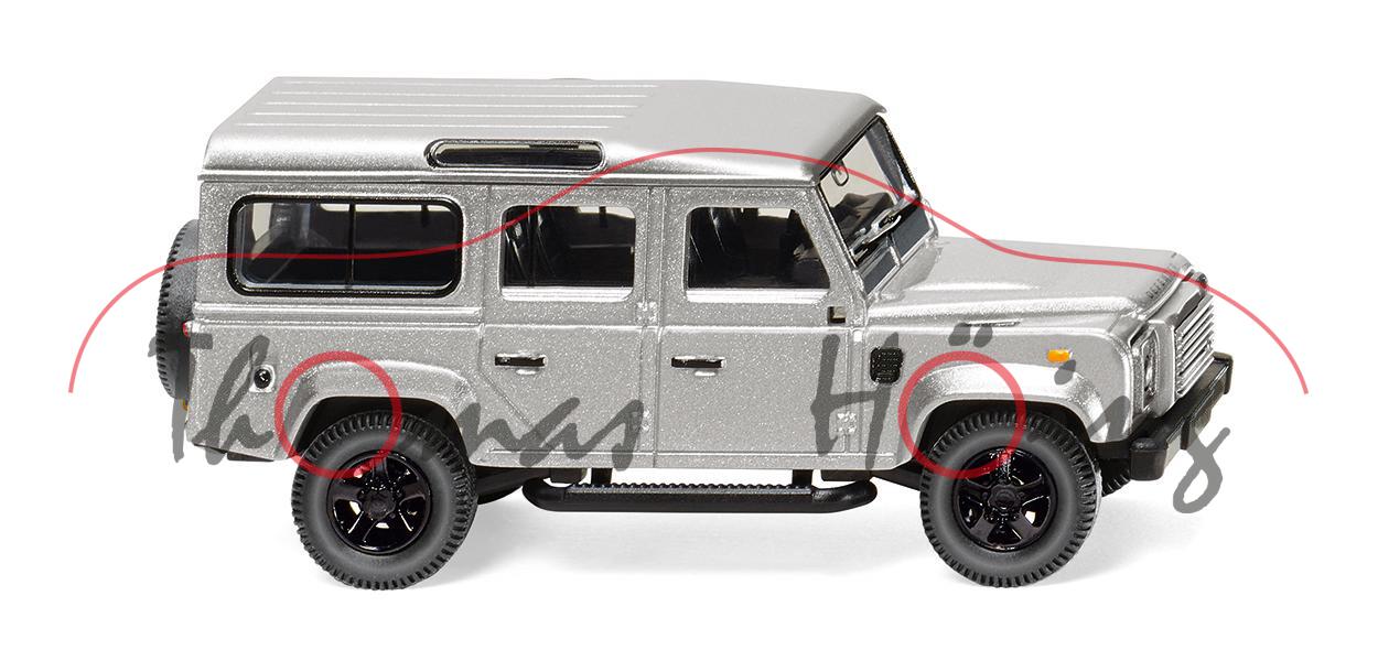 Land Rover Defender 110 (CWS) County Station-Wagon (Modell 1990-2016), silber, Wiking, 1:87, mb