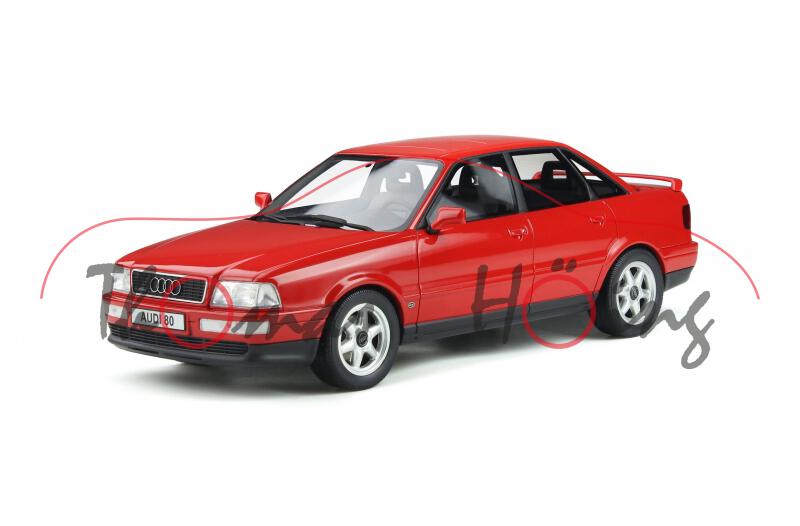 Audi 80 competition (Baureihe B4, Typ 8C, Modell 1994), laserrot (LY3H), OttO mobile, 1:18, mb