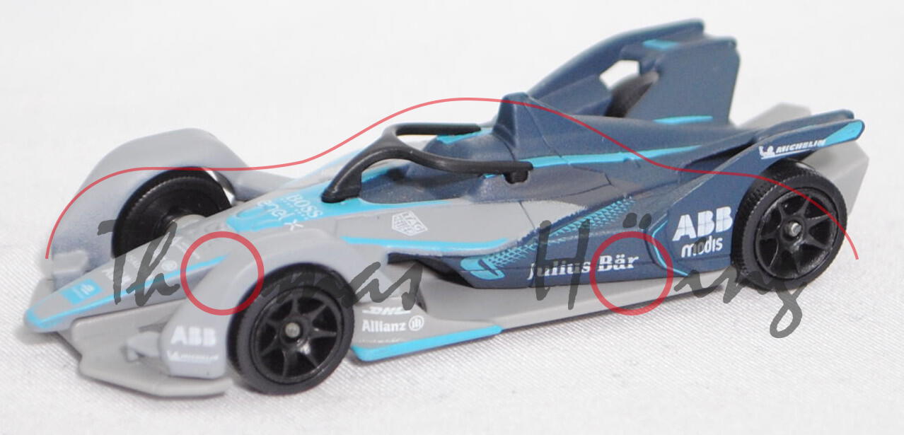 Formula-E Auto Gen2 (Typ Auto Gen2, Mod. 18-20), grau/blau, Championship 19/20, majorette, 1:64, mb