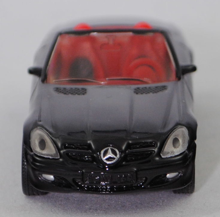 00004 Mercedes-Benz SLK 350 (interne Baureihenbezeichnung R 171, Vor-MoPf, Modell 2004-2008), schwarz, innen rot/schwarz, Bpr. 1002, SIKU SUPER, 1:55, m
