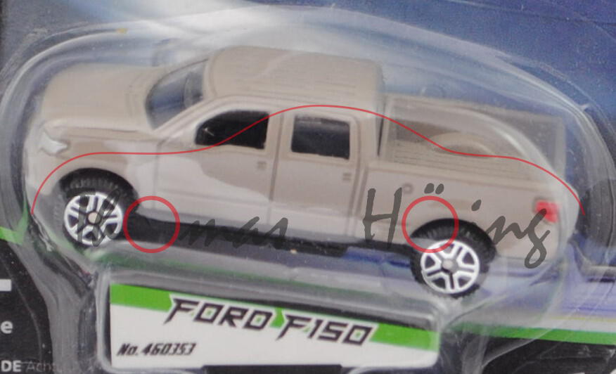 Ford F-150 SuperCrew (12. Gen., Modell 2008-2014), hell-graubeige, JAMARA STREET KINGS 1:64, Blister