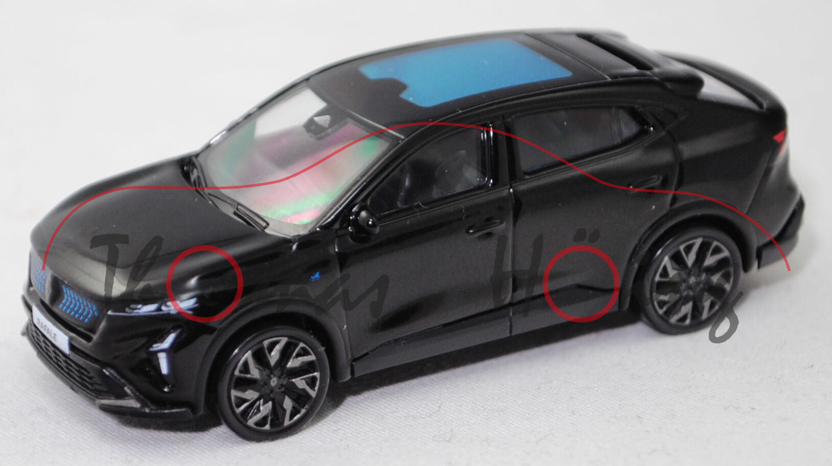 Renault Rafale E-Tech Plug-in Hybrid 300 4x4 Esprit Alpine (Modell 2024-), black-pearl-schwarz (Farbcode GNE), Norev, 1:64, mb