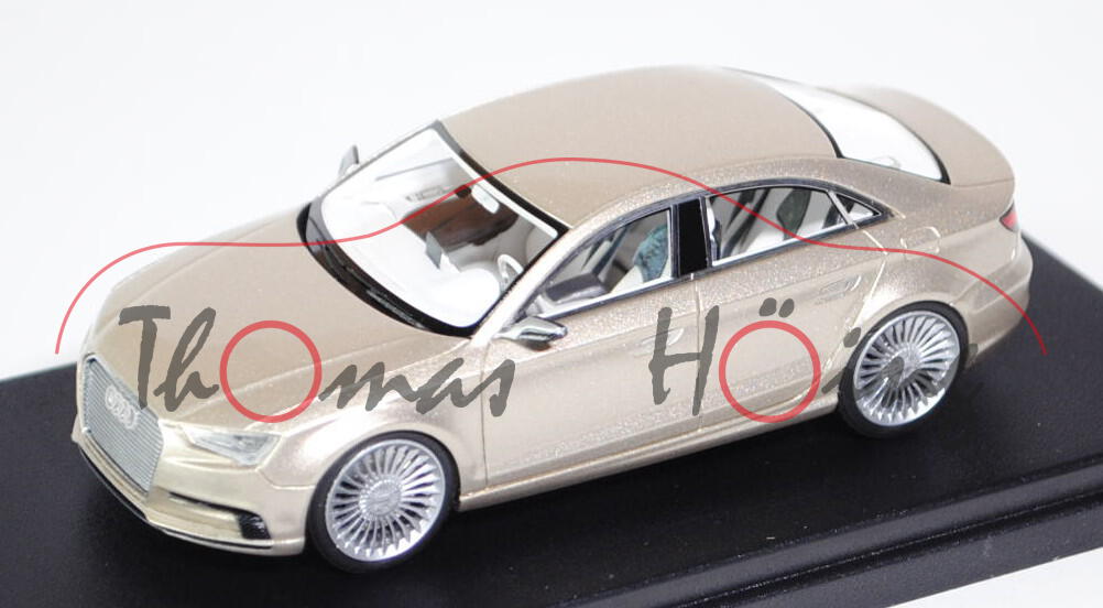 Audi A3 concept e-tron, Mj. 2011, Auto Shanghai 2011, goldmetallic, Looksmart Models, 1:43, PC-Box (