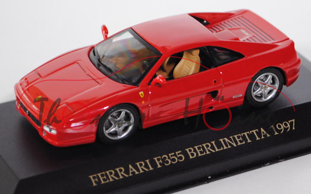 Ferrari F355 Berlinetta, Baujahr 1997, Modell 1994-1999, dunkel-verkehrsrot, IXO MODELS®, 1:43, PC-B