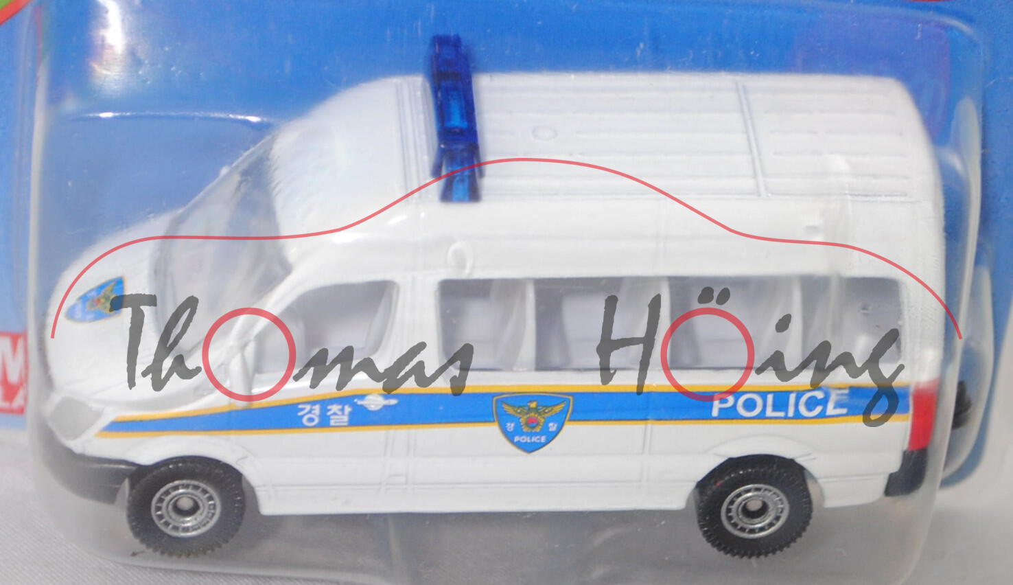 72801 KR Mercedes-Benz Sprinter II (Modell 2006-2013) Kleinbus, weiß, POLICE, C80, SIKU, 1:74, P29e