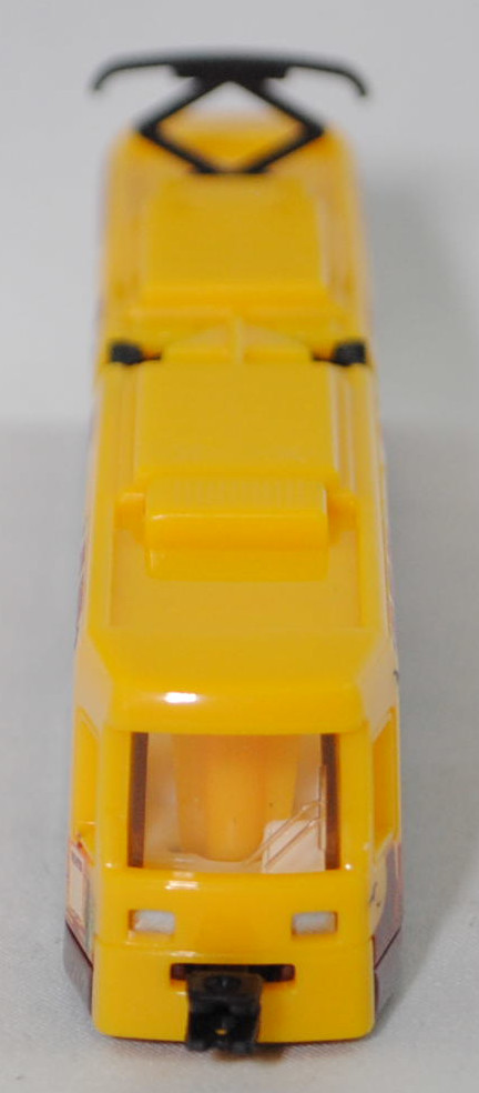 00014 ADtranz GT4N-ZR Niederflur-Straßenbahn (Modell 1997-2009), Wagenkästen verkehrsgelb, WILD WEST TRAM UTAH ARIZONA NEW MEXICO, SIKU SUPER, 1:117, P29f