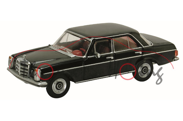 Mercedes-Benz 200 D/8 (Baureihe W 115, Baumuster 115.115, Modell 1967-1973), schwarz, Schuco, 1:64,