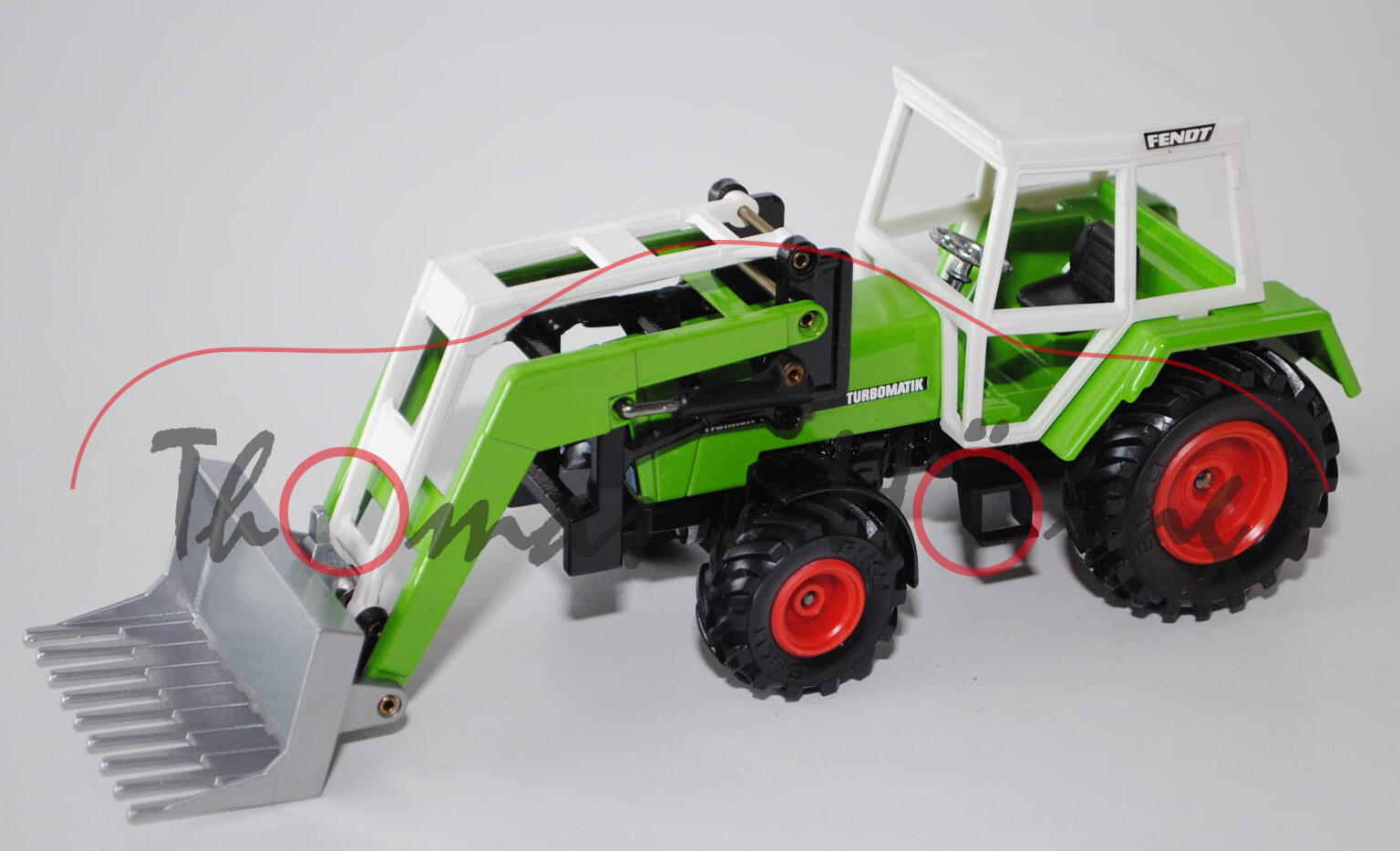 Fendt Farmer 308 LS mit Frontlader, gelbgrün/schwarz, rote Felgen, L11a